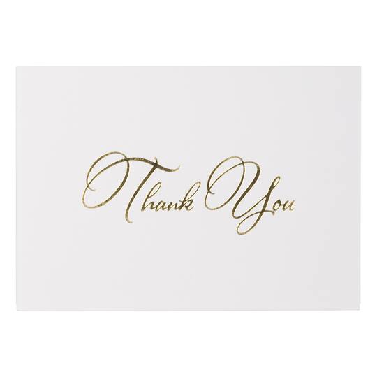JAM Paper Thank You Card Set with Gold Script
